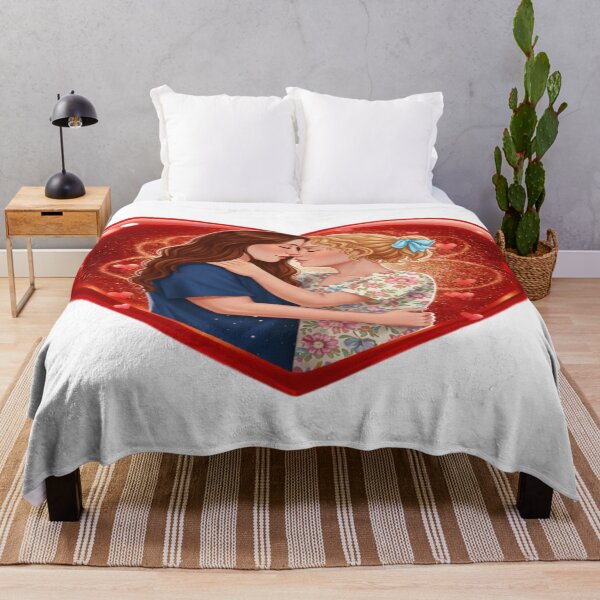 Item preview, True Love's Embrace - Romantic Lesbian Couple Heart Art designed and sold by Droosam.