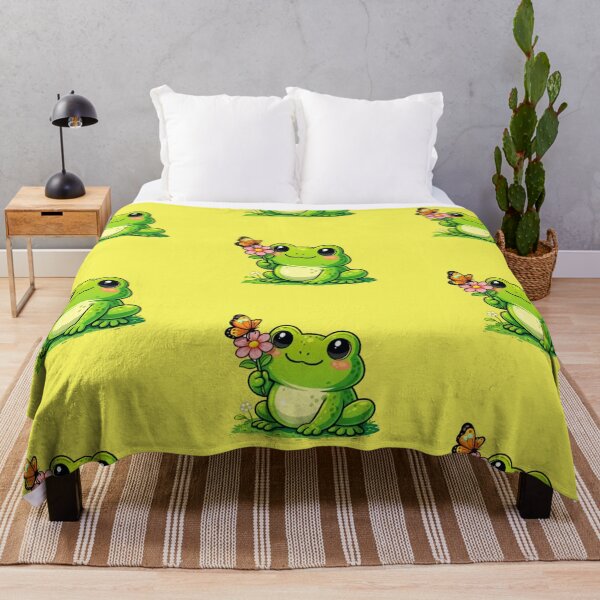 Aperçu de l'œuvre Grenouille et papillon sur une fleur créée et vendue par FroggyOnly.