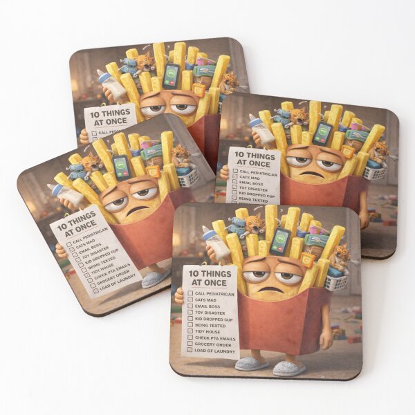 Item preview, Overstimulated Parent Fries – 10 Things At Once Funny 3D Burnout Humor designed and sold by ComedyInkFactor.