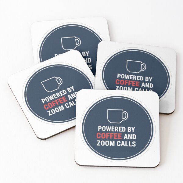 Item preview, Funny Coffee and Zoom Calls Remote Work Badge designed and sold by ZYNORAworld.