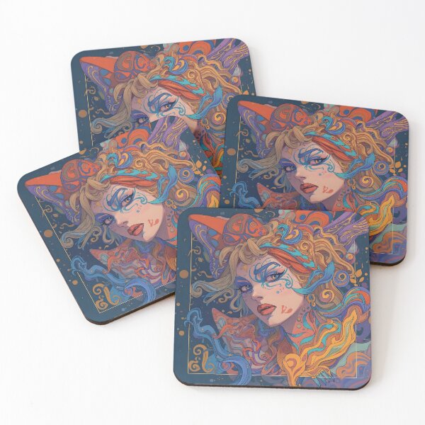 Item preview, Mystic Flow - Psychedelic Art Nouveau Portrait designed and sold by Flow19.