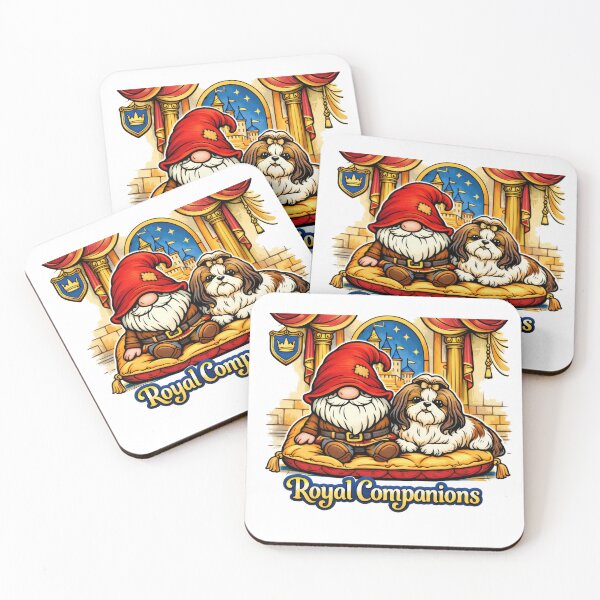 Item preview, Royal Companions – Cozy Gnome and Shih Tzu Palace Illustration designed and sold by Moriarty's Digital Visions.