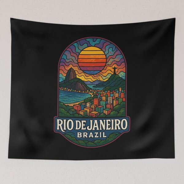 Item preview, Rio De Janeiro Psychedelic Trippy Art Travel designed and sold by TomFrontierArt.