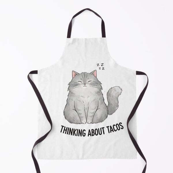 Item preview, Thinking About Tacos Funny Sleeping Fluffy Cat designed and sold by DigitalAnnaBanana.