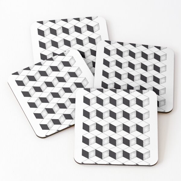 Item preview, Pattern black and white cubes designed and sold by Good_Things.