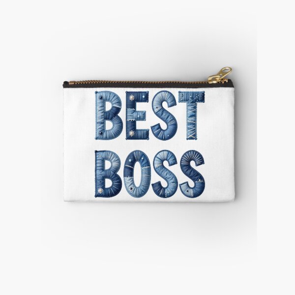 Item preview, BEST BOSS - IN DENIM FAUX LETTERING designed and sold by AlexOBrienArt.