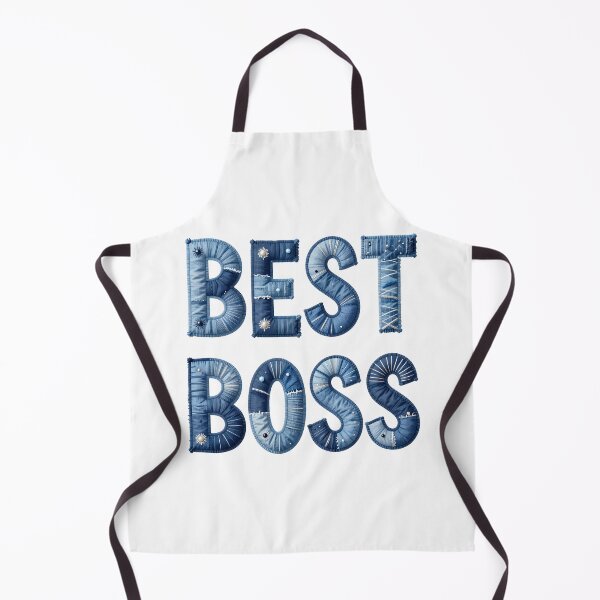 Item preview, BEST BOSS - IN DENIM FAUX LETTERING designed and sold by AlexOBrienArt.