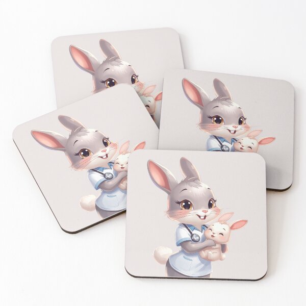 Item preview, Doctor Bunny and baby - The Softest Kind of Care designed and sold by Nature's Palette.