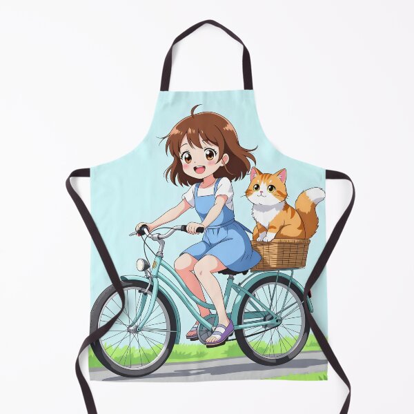 Item preview, Girl with a cat traveling by bicycle designed and sold by PrintLabStudio.