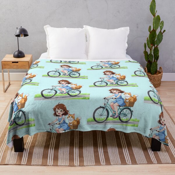 Item preview, Girl with a cat traveling by bicycle designed and sold by PrintLabStudio.