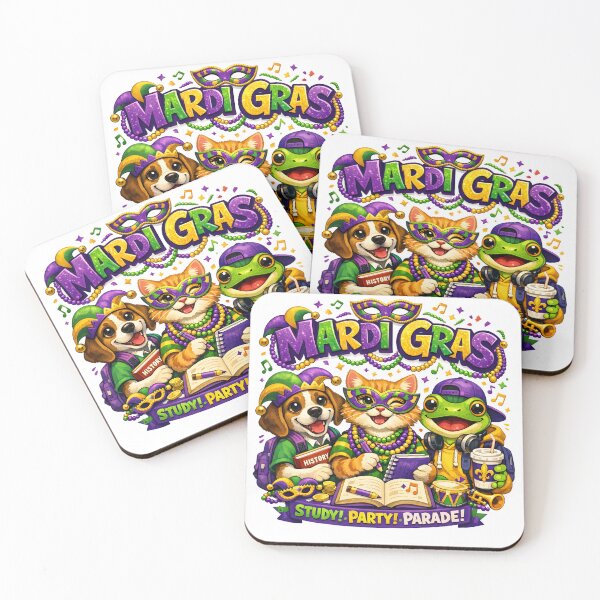Item preview, Mardi Gras Study Party Parade Animals designed and sold by AnnDesignStudio.