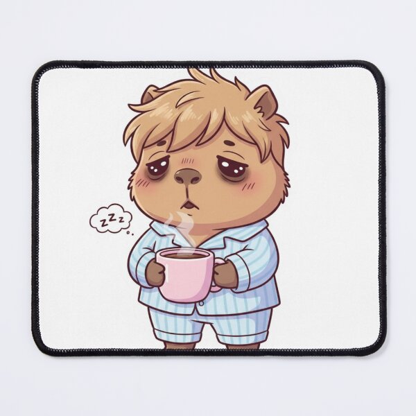 Item preview, Tired Capybara Drinking Coffee – Funny Kawaii Animal designed and sold by FRADEX STORE.