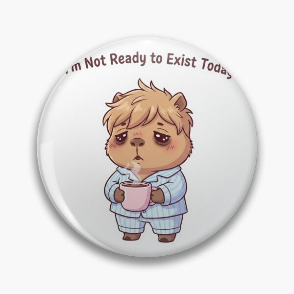 Item preview, Tired Capybara Drinking Coffee – Funny Kawaii Animal designed and sold by FRADEX STORE.