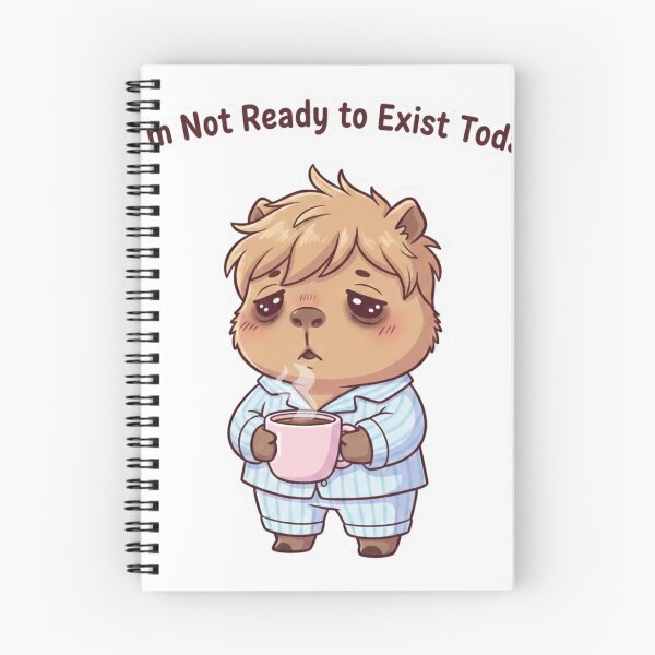 Item preview, Tired Capybara Drinking Coffee – Funny Kawaii Animal designed and sold by FRADEX STORE.
