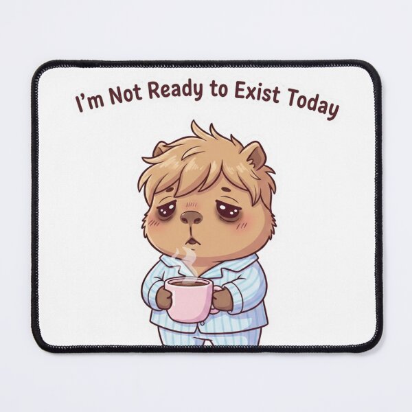 Item preview, Tired Capybara Drinking Coffee – Funny Kawaii Animal designed and sold by FRADEX STORE.