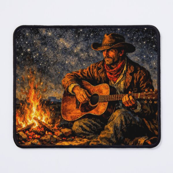 Item preview, Cowboy Music by the Campfire on Starry Night designed and sold by acceleratorhams.