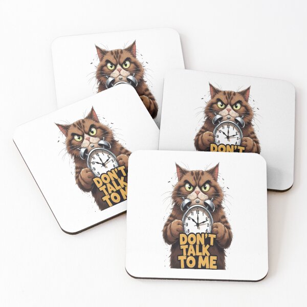 Item preview, Funny Grumpy Cat “Don’t Talk to Me” Illustration – Morning Mood Art designed and sold by ELVIN DESIGNS.