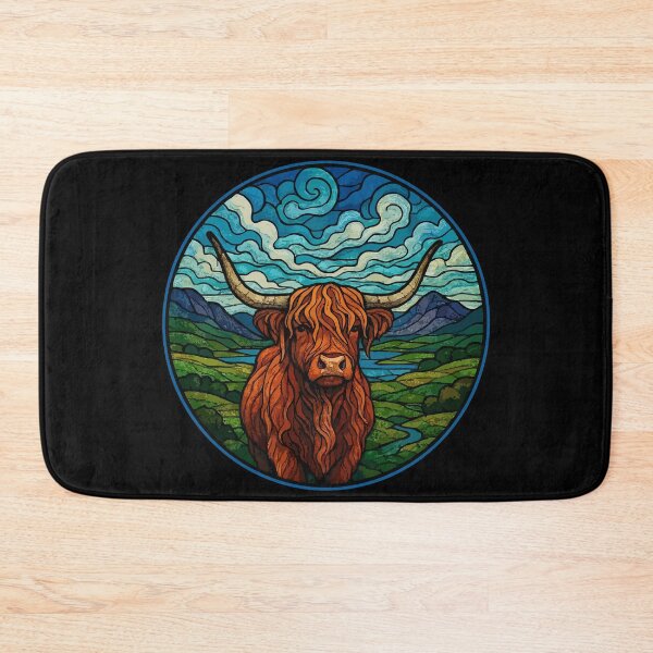 Item preview, Scottish Highland Cow Heilan Coo Stained Glass designed and sold by TomFrontierArt.