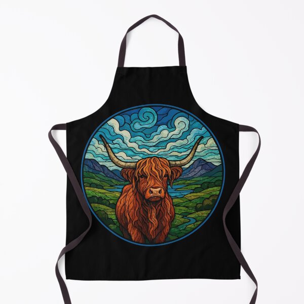 Item preview, Scottish Highland Cow Heilan Coo Stained Glass designed and sold by TomFrontierArt.