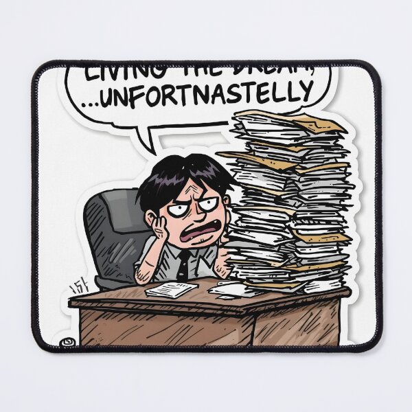Item preview, Living the Dream Unfortunately - Funny Office Burnout Sticker designed and sold by Flow19.