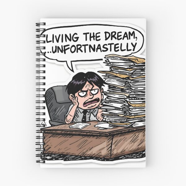 Item preview, Living the Dream Unfortunately - Funny Office Burnout Sticker designed and sold by Flow19.