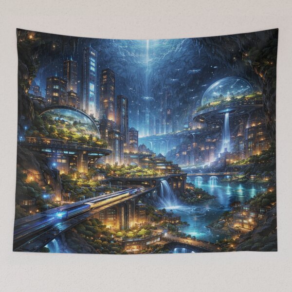 Item preview, Future Underground City - Hidden World Below designed and sold by Myra365Art.