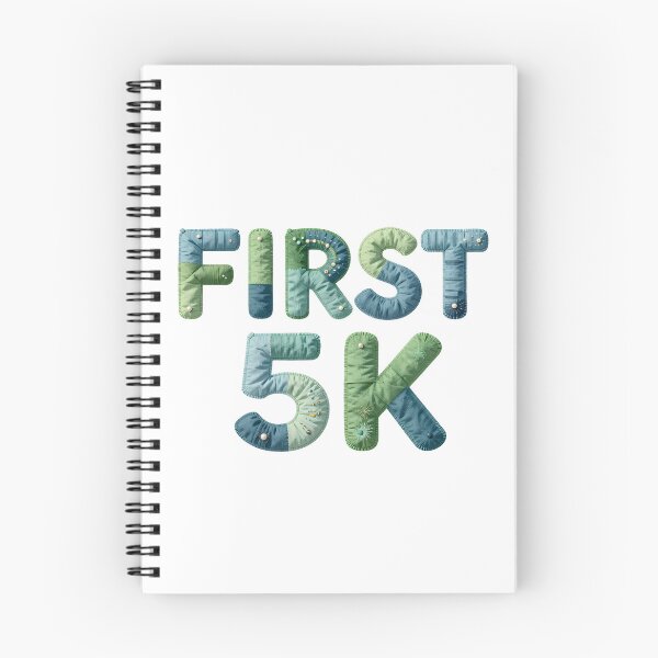 Item preview, FIRST 5K - IN BLUE AND GREEN FAUX LETTERING designed and sold by AlexOBrienArt.