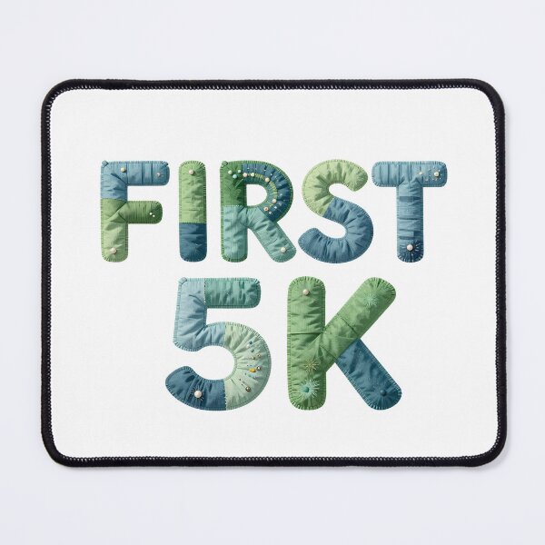 Item preview, FIRST 5K - IN BLUE AND GREEN FAUX LETTERING designed and sold by AlexOBrienArt.