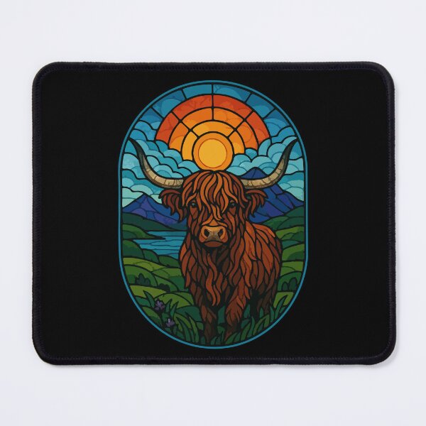 Item preview, Stained Glass Art Scottish Highland Cow Heilan Coo designed and sold by TomFrontierArt.