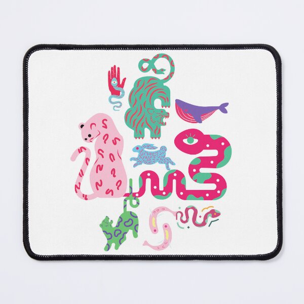Item preview, Animal Paradise / Jungle Gathering Colorful Print Snake Rabbit Tiger Surreal Art designed and sold by Cosmic Collective Print.