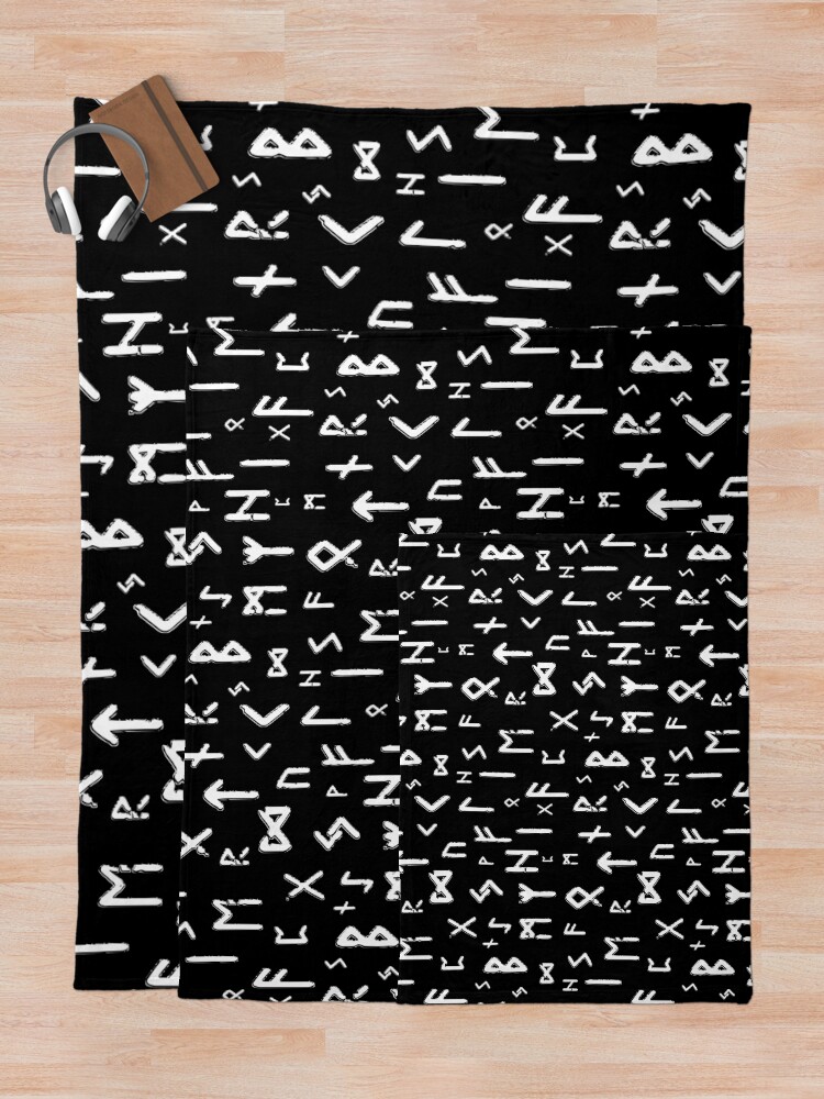 Alternate view of Elder Futhark Runes | Viking runic alphabet Throw Blanket