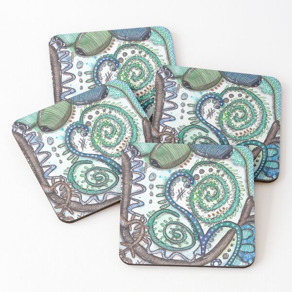 Item preview, Forest Magic Hearts - Hand-drawn, Green & Brown, Organic Style designed and sold by ColorWander.