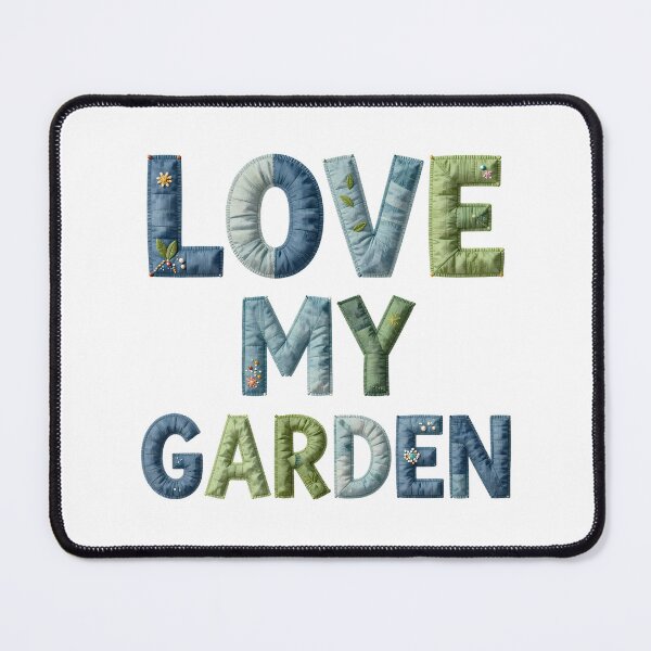 Item preview, LOVE MY GARDEN - IN GREEN AND BLUE FAUX LETTERING designed and sold by AlexOBrienArt.