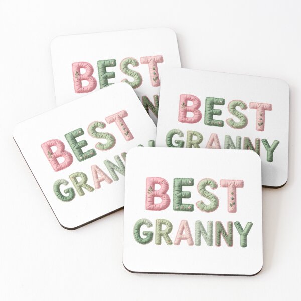 Item preview, BEST GRANNY - IN PINK & GREEN FAUX LETTERING designed and sold by AlexOBrienArt.