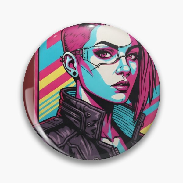 Item preview, Cyberpunk Neon Rebel - Urban Tech Portrait designed and sold by BounoWorld.