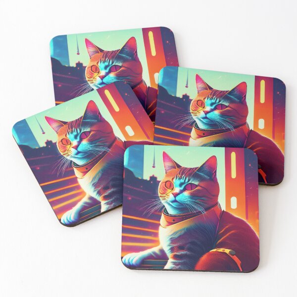 Item preview, Neon Cyberpunk Cat designed and sold by Black Ink Visions.
