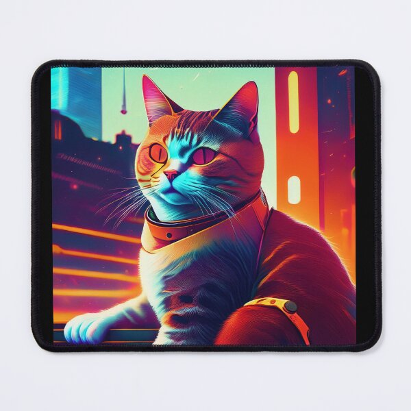 Item preview, Neon Cyberpunk Cat designed and sold by Black Ink Visions.