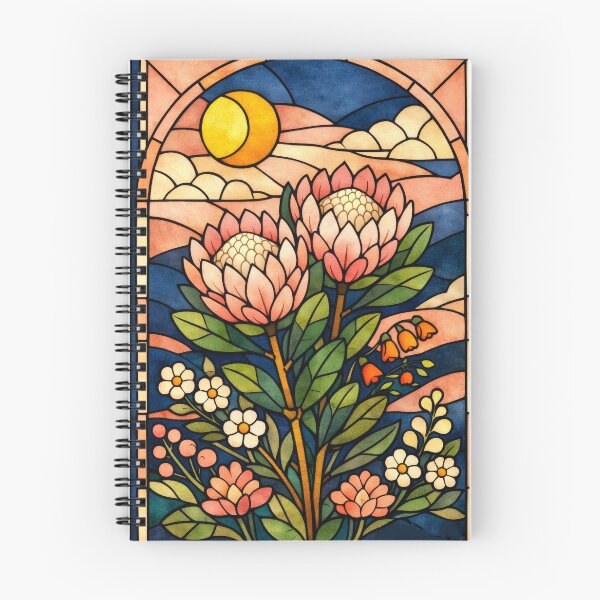 Item preview, Protea Flower Sun and Moon pink and Navy Blue designed and sold by scicilysimonee.