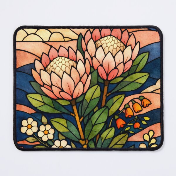 Item preview, Protea Flower Sun and Moon pink and Navy Blue designed and sold by scicilysimonee.