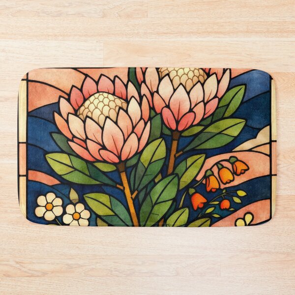 Item preview, Protea Flower Sun and Moon pink and Navy Blue designed and sold by scicilysimonee.