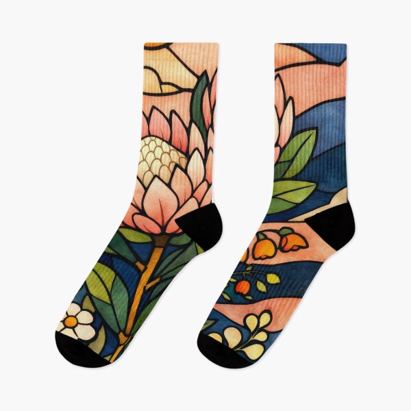 Item preview, Protea Flower Sun and Moon pink and Navy Blue designed and sold by scicilysimonee.