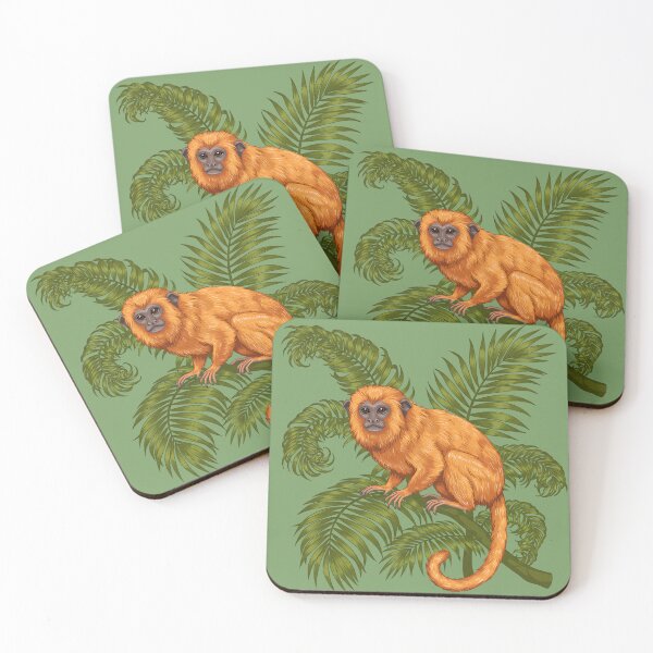 Item preview, Golden Lion Tamarin Resting in Tropical Palm Leaves designed and sold by BirdsnStuff.