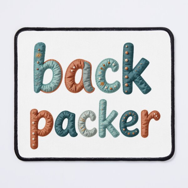 Item preview, BACK PACKER - IN TERRACOTTA AND TEAL designed and sold by AlexOBrienArt.