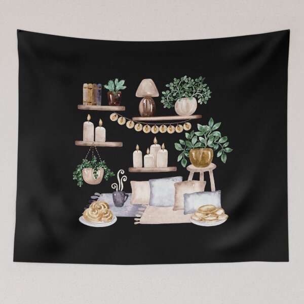 Item preview, Warm and Cozy Reading Nook in Watercolor designed and sold by andrebalest.art.