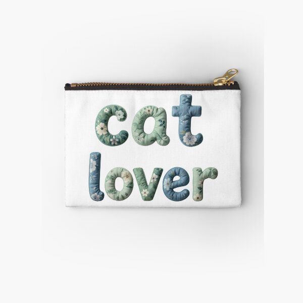 Item preview, CAT LOVER - IN GREEN FLORAL FAUX LETTERING designed and sold by AlexOBrienArt.