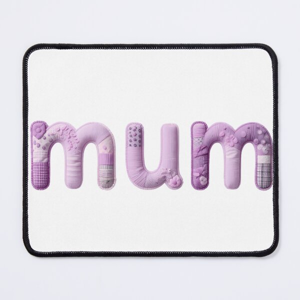 Item preview, MUM - IN PURPLE PATCHWORK FAUX LETTERING designed and sold by AlexOBrienArt.