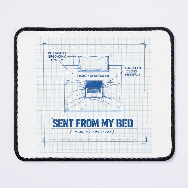 Item preview, Sent From My Bed Home Office Blueprint Technical Drawing designed and sold by Dariusz.K.