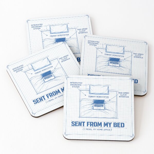 Item preview, Sent From My Bed Home Office Blueprint Technical Drawing designed and sold by Dariusz.K.