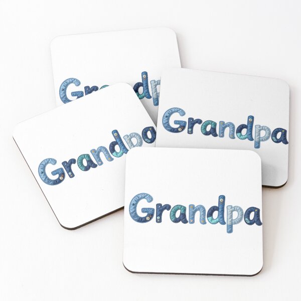 Item preview, GRANDPA - IN BLUE FAUX LETTERING designed and sold by AlexOBrienArt.