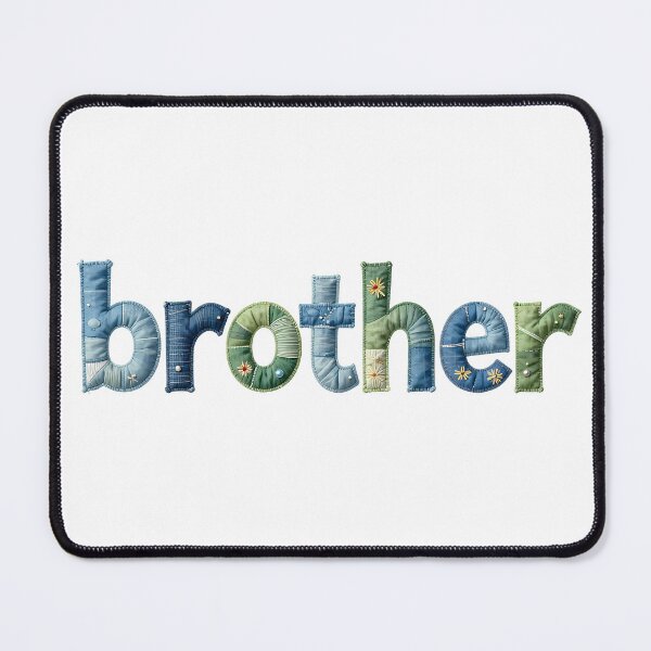 Item preview, BROTHER - IN BLUE & GREEN FAUX LETTERING designed and sold by AlexOBrienArt.